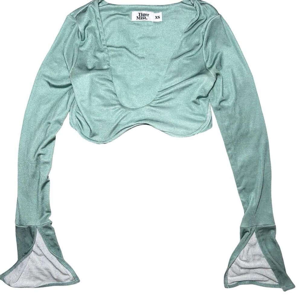 Tiger-mist Women's Green and Blue Crop-top